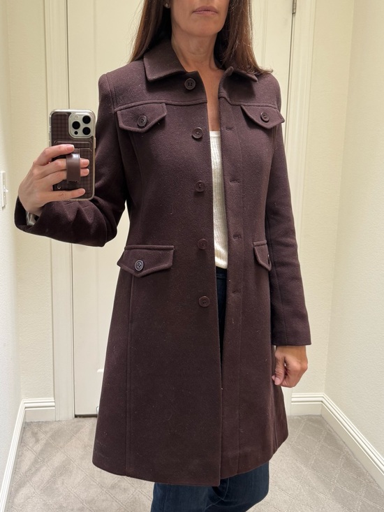 Via Spiga Jackets & Blazers - Via Spiga Chocolate Brown Wool Pea Coat